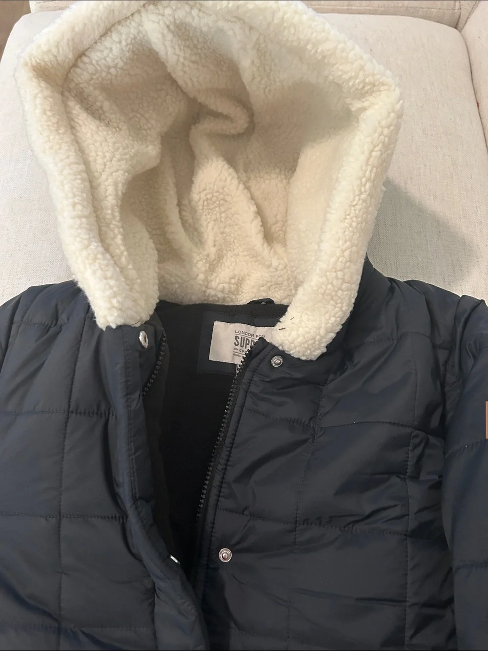 LONDON FOG Girls Heavyweight Sherpa jacket, Black, Large 14-16, NWT